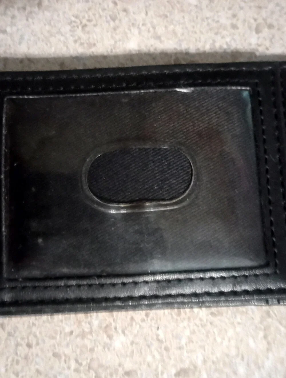 Dickies Black Leather Minimalist Card Wallet